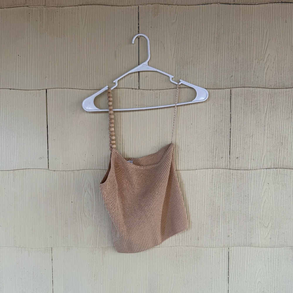 Zara Asymmetrical Beaded Knit Top